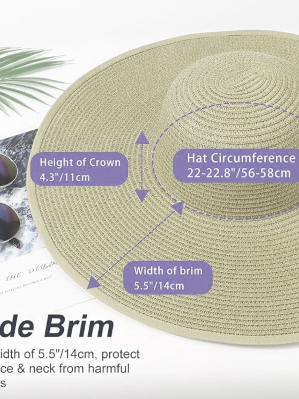 Straw Wide Brim Floppy Wired Shapeable Foldable Roll up Beach Sun Hat Black - Picture 10 of 11